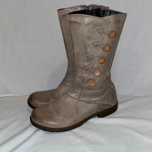 Jafa Genuine Leather Handcrafted Israeli Tan Button side Mid-Calf Zipper Boots